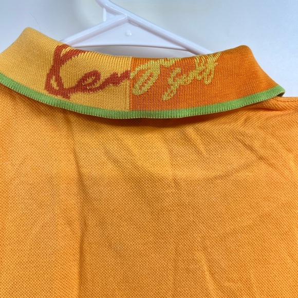 Vintage Kenzo Yellow Collard Floral Embroidered Golf Polo Mens Size 2 - Picture 9 of 11